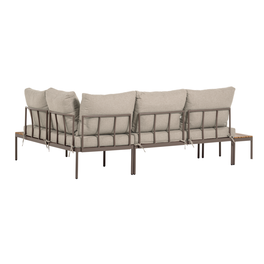 WOOOD Zaro tr&auml;dg�rdsmodul&auml;r loungegrupp metall/polywood beige