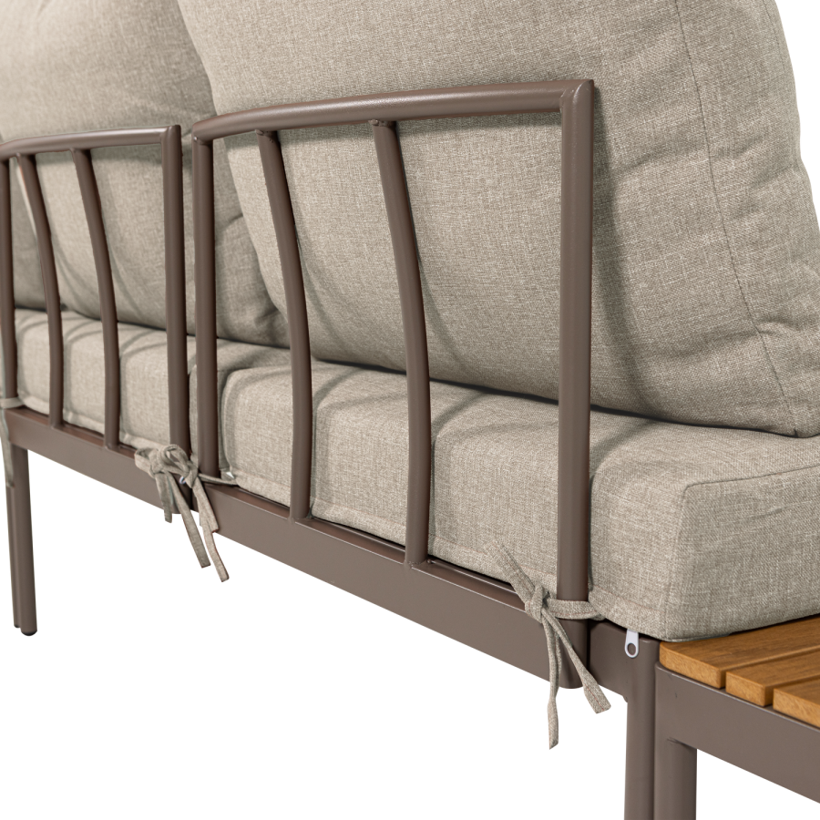 WOOOD Zaro tr&auml;dg�rdsmodul&auml;r loungegrupp metall/polywood beige