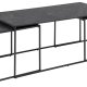 ACT NORDIC Infinity sofabord - sort Izmir melaminmarmor og sort metal (st af 3)