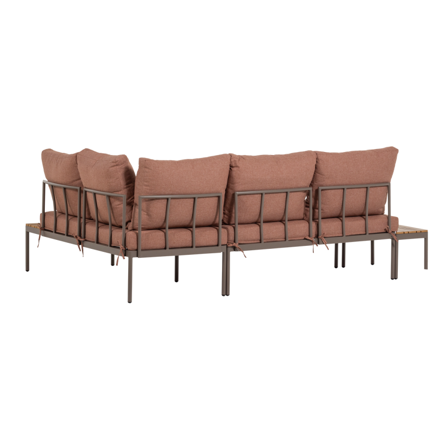 WOOOD Zaro tr&auml;dg�rdsmodul&auml;r loungegrupp metall/polywood rosa