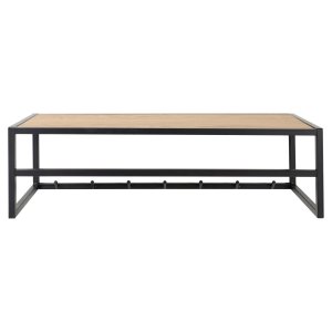 ACT NORDIC Seaford knagerkke, m. 7 knager og hylde - natur vild eg papir og sort metal 