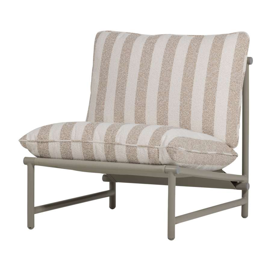 WOOOD Elvo hagestol aluminium stripete hvit/sand