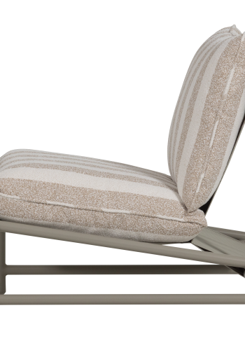 WOOOD Elvo hagestol aluminium stripete hvit/sand