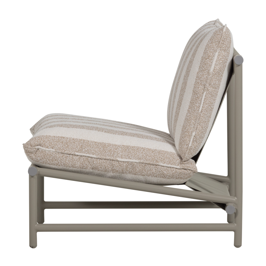 WOOOD Elvo hagestol aluminium stripete hvit/sand