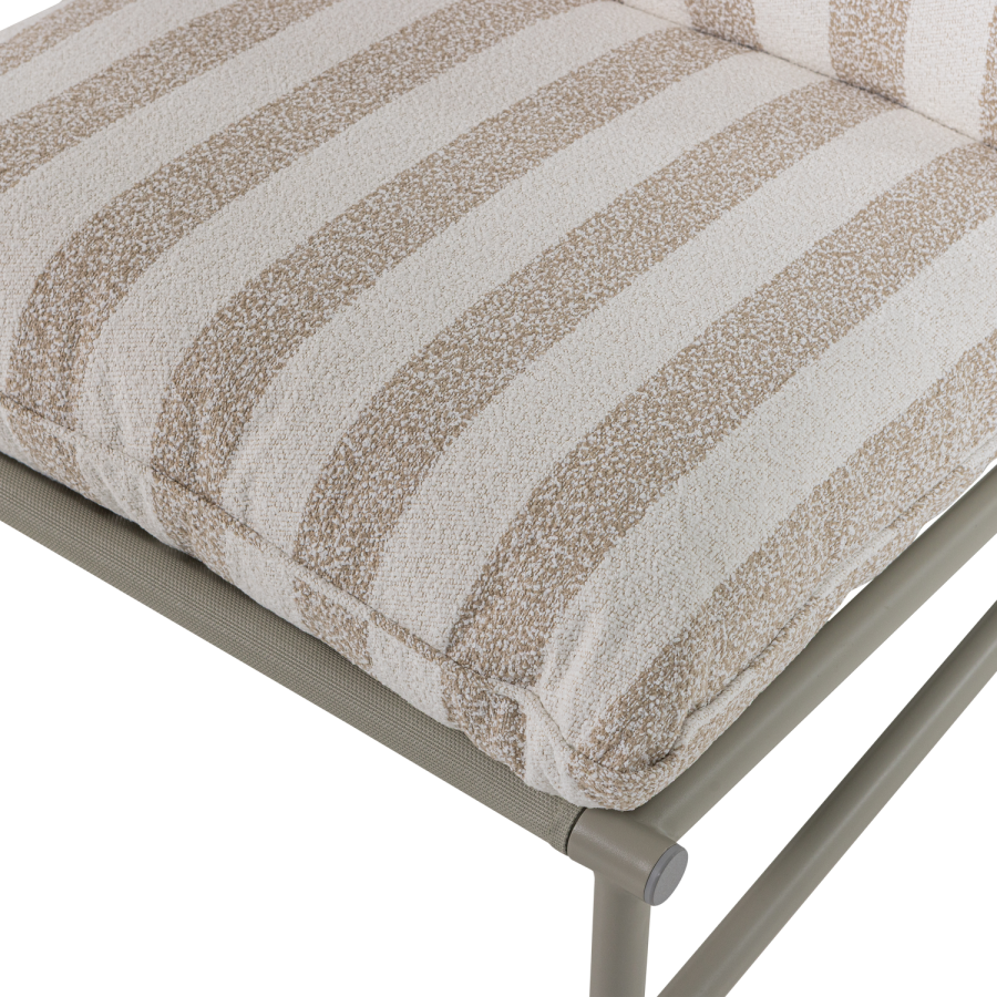 WOOOD Elvo hagestol aluminium stripete hvit/sand