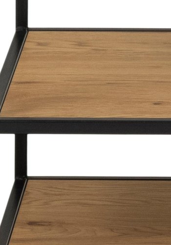 ACT NORDIC Seaford kldeskab, m. bjlestang og 5 hylder - natur vild eg papir og sort metal