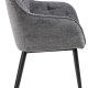 ACT NORDIC Brooke spisebordsstol, m. armln - antracitgr polyester og sort metal