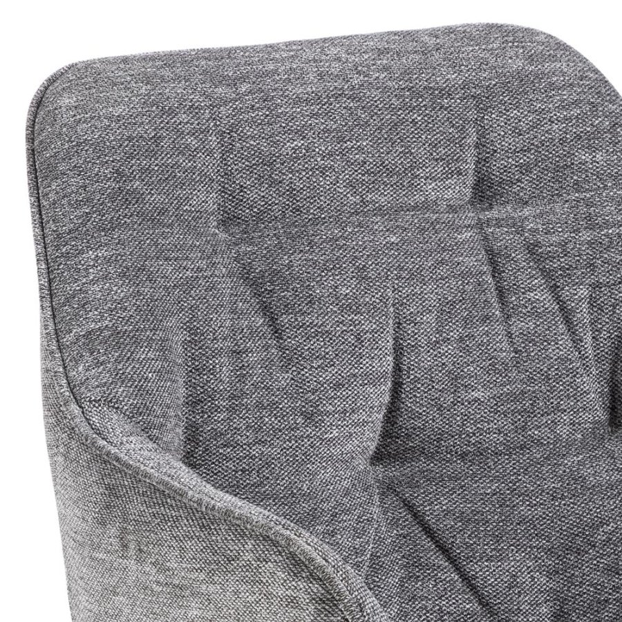 ACT NORDIC Brooke spisebordsstol, m. armln - antracitgr polyester og sort metal