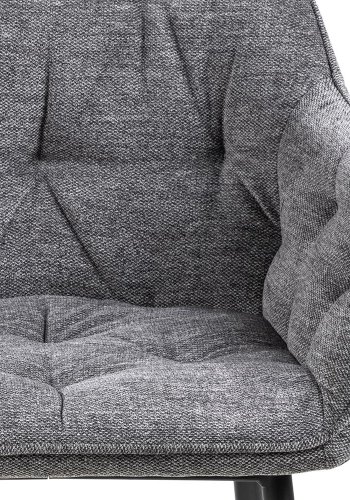 ACT NORDIC Brooke spisebordsstol, m. armln - antracitgr polyester og sort metal