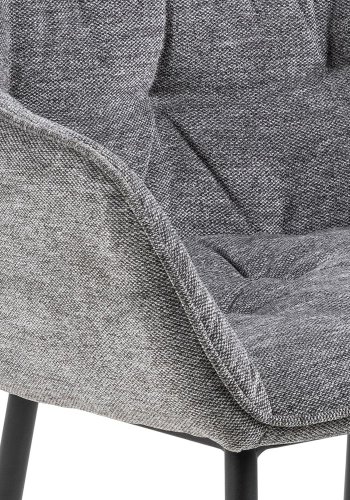 ACT NORDIC Brooke spisebordsstol, m. armln - antracitgr polyester og sort metal