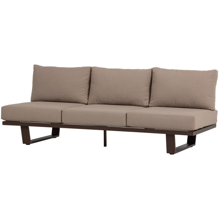 WOOOD Bear hagesofa 3-seter aluminium brun