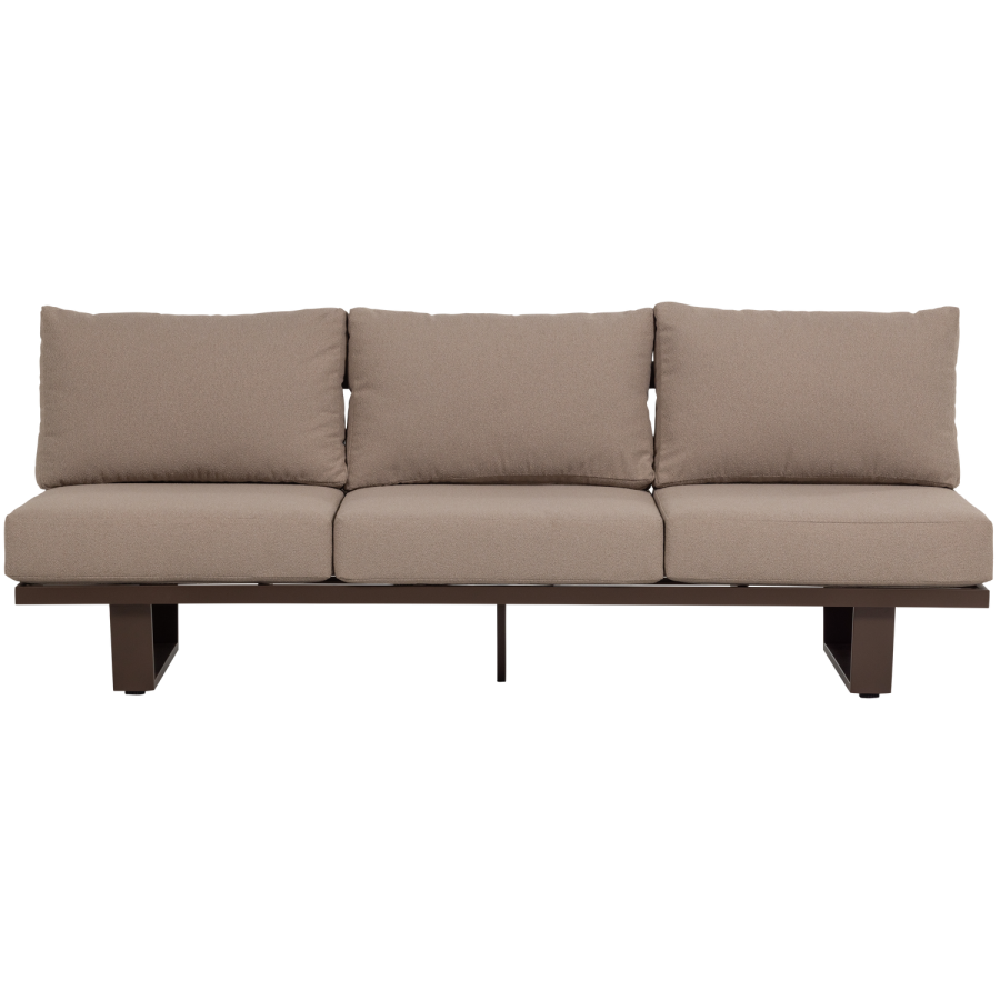 WOOOD Bear hagesofa 3-seter aluminium brun