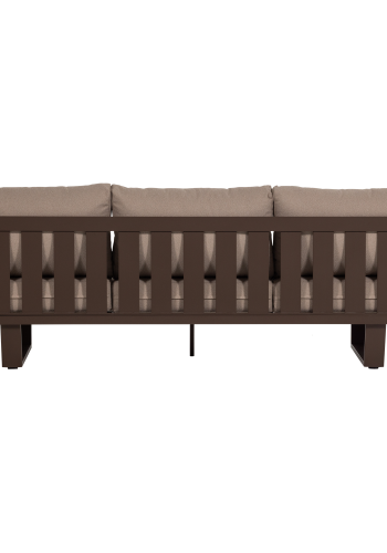 WOOOD Bear hagesofa 3-seter aluminium brun