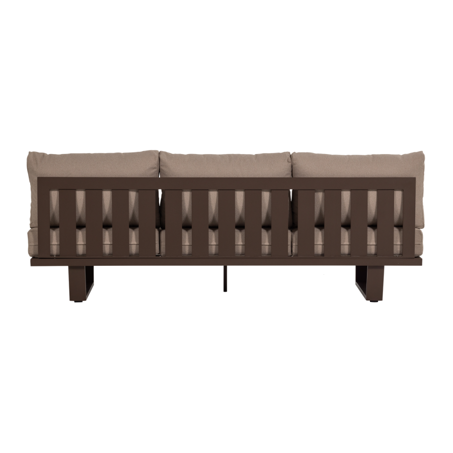 WOOOD Bear hagesofa 3-seter aluminium brun