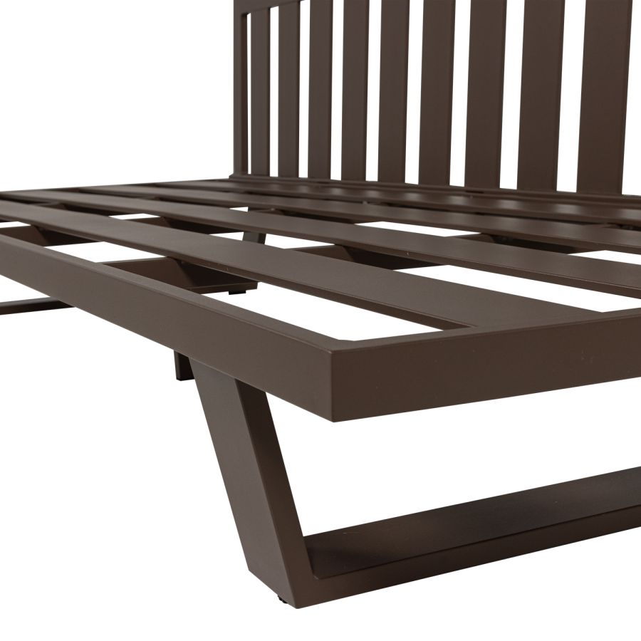 WOOOD Bear hagesofa 3-seter aluminium brun