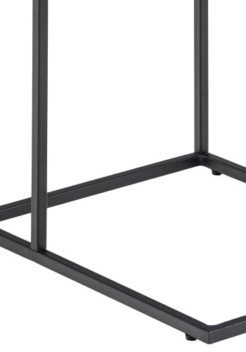 ACT NORDIC Infinity hjrnebord, rektangulr - sort marmor melamin og sort metal (43x35)