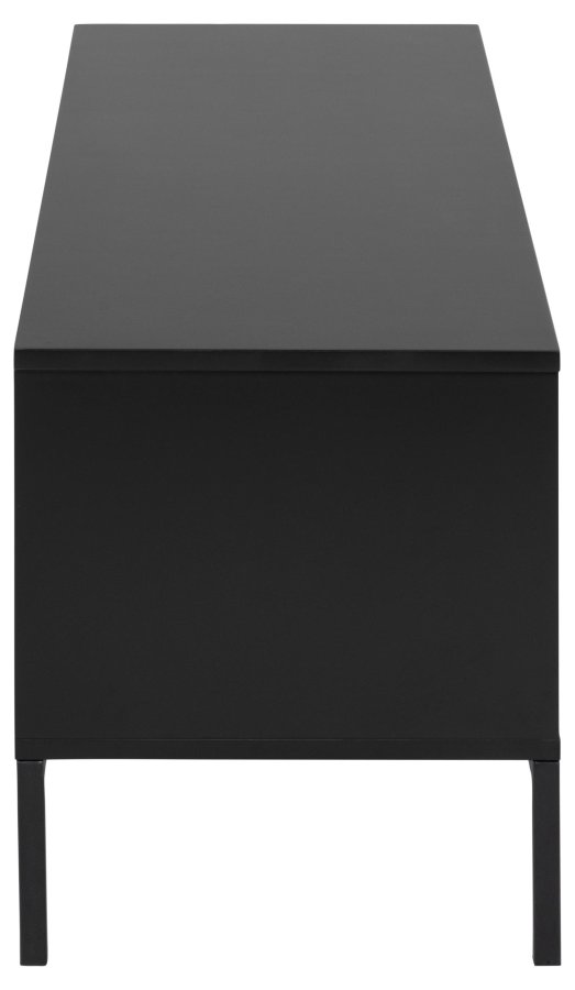ACT NORDIC Seaford TV-Tisch, mit 2 Türen und 1 Schublade – Esche schwarz, Melamin/MDF/Metall (140x40)