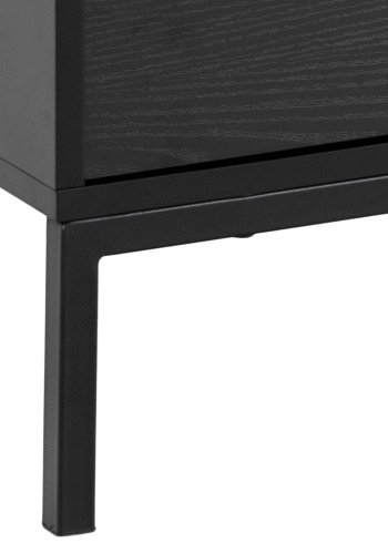 ACT NORDIC Seaford TV-Tisch, mit 2 Türen und 1 Schublade – Esche schwarz, Melamin/MDF/Metall (140x40)