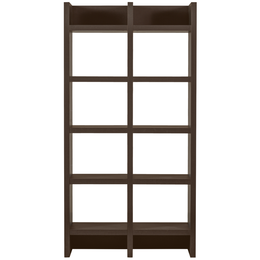 WOOOD Timo bent skab/reol, m. 10 hylder - mrkebrun MDF (H:195)