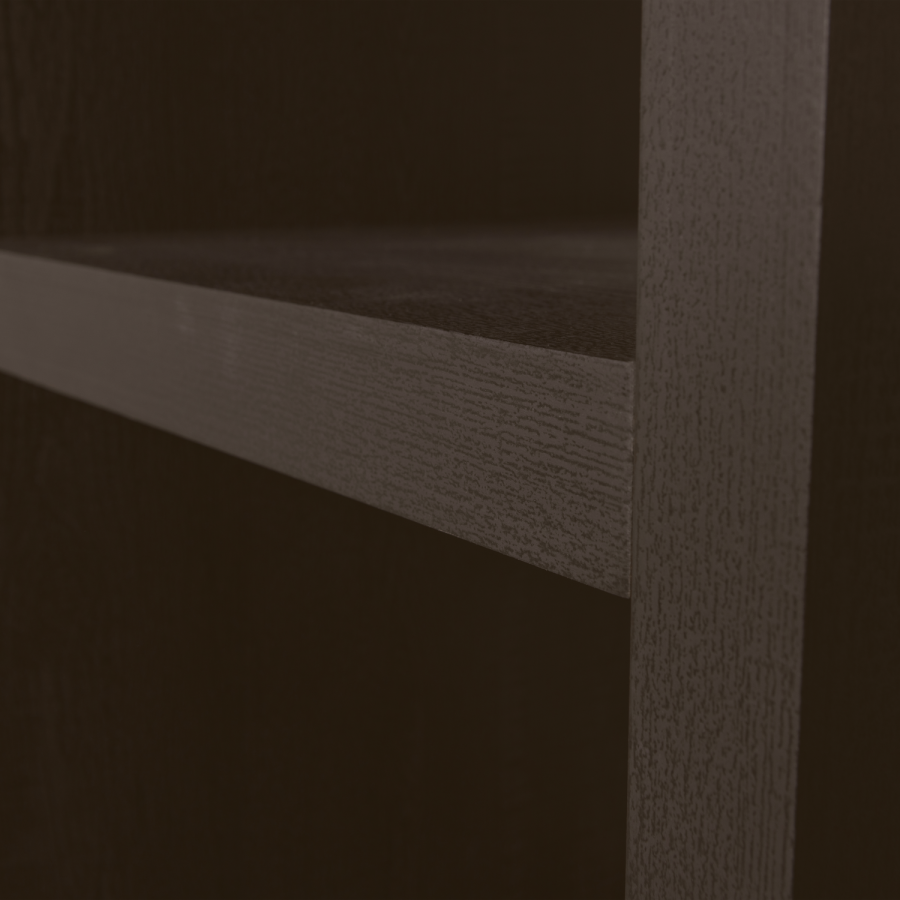 WOOOD Timo bent skab/reol, m. 10 hylder - mrkebrun MDF (H:195)