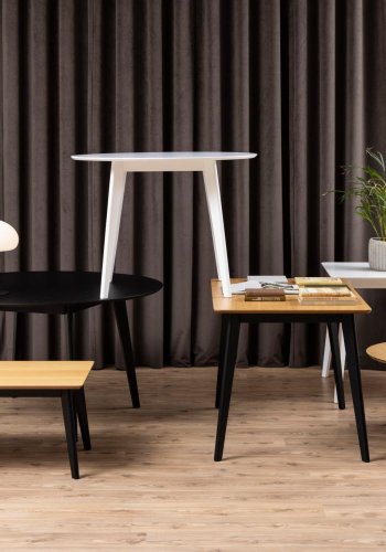 ACT NORDIC Roxby spisebord, rund - hvid MDF og gummitr (105)