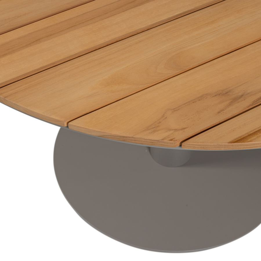 WOOOD Vela hagebord rundt aluminium/tre natur/sand [Fsc]