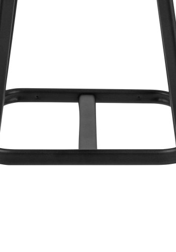 ACT NORDIC I_Oregon Thekenstuhl, mit Rückenlehne und Fußstütze - Cognac Retro PU Schwarz Metall