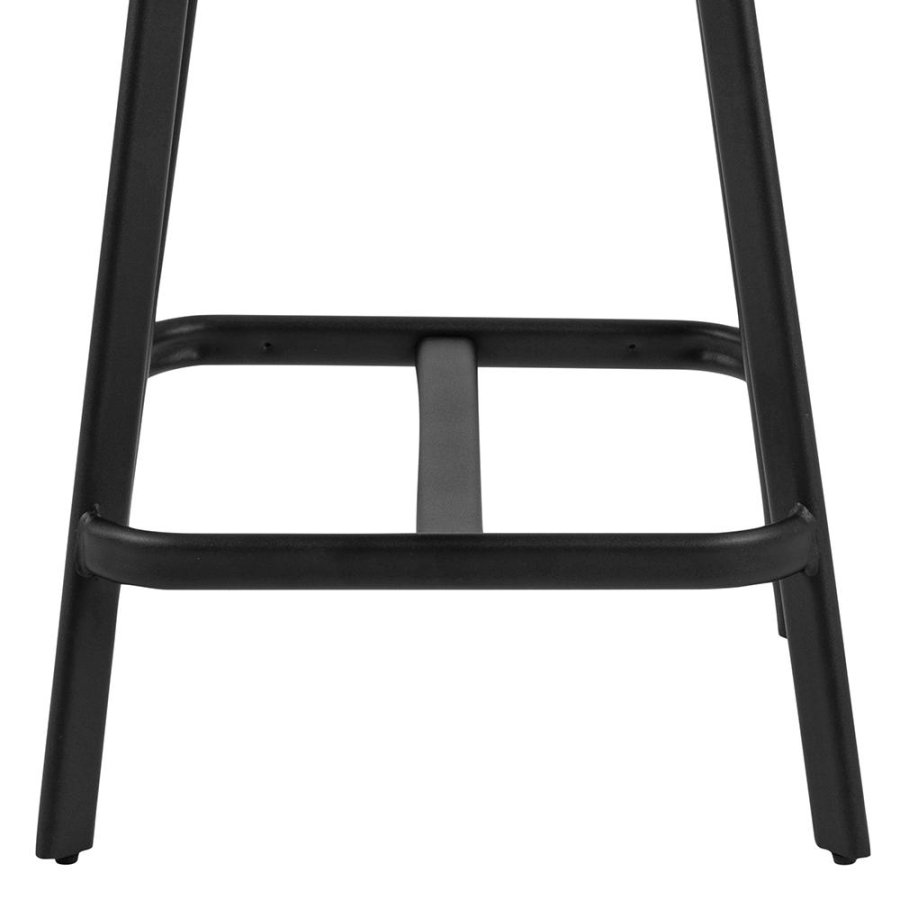 ACT NORDIC I_Oregon Thekenstuhl, mit Rückenlehne und Fußstütze - Cognac Retro PU Schwarz Metall