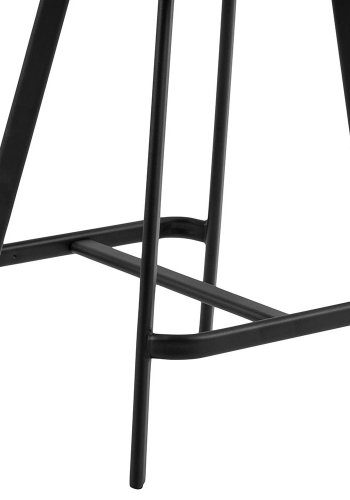 ACT NORDIC I_Oregon Thekenstuhl, mit Rückenlehne und Fußstütze - Cognac Retro PU Schwarz Metall