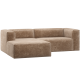 WOOOD Sjeselongsofa venstre chenille velour taupe