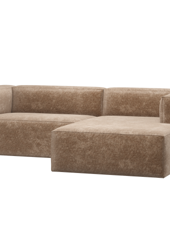 WOOOD Sjeselongsofa h�yre Chenille velour taupe