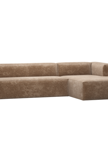 WOOOD Bean hj�rnesofa h�yre Chenille velour taupe