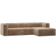 WOOOD Bean hj�rnesofa h�yre Chenille velour taupe