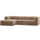 WOOOD Bean hj�rnesofa venstre, chenillevelur, taupe
