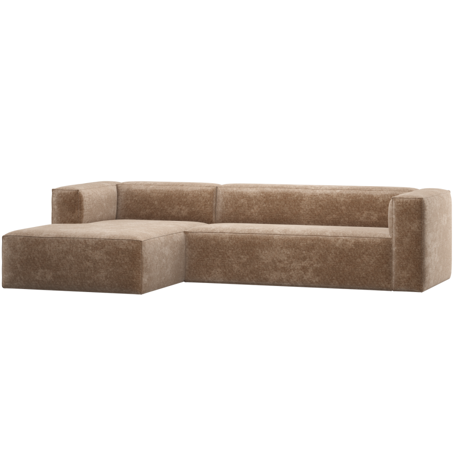 WOOOD Bean hj�rnesofa venstre, chenillevelur, taupe