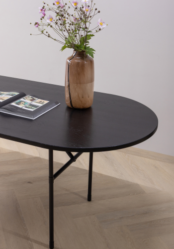 WOOOD Arthur bord ovalt eik svart [Fsc] H-ben