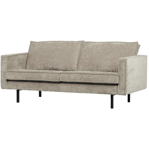 WOOOD Rodeo 2,5-seters sofa ribbet stoff m�rk sand