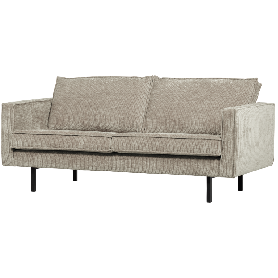 WOOOD Rodeo 2,5-seters sofa ribbet stoff m�rk sand