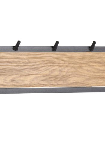 ACT NORDIC Seaford garderobestativ, m. bjlestang og 3 hylder - natur vild eg papir og sort metal