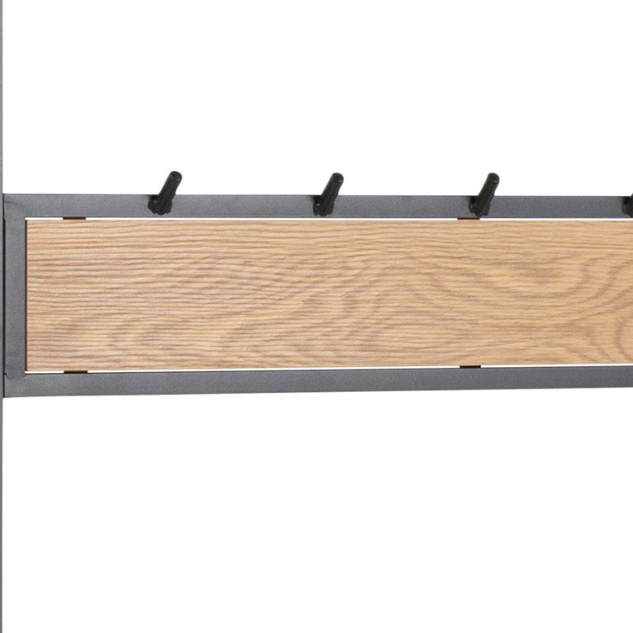 ACT NORDIC Seaford garderobestativ, m. bjlestang og 3 hylder - natur vild eg papir og sort metal