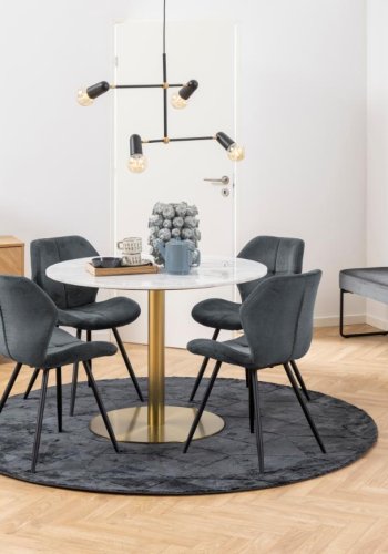 ACT NORDIC Xenia Bank, rechteckig - dunkelgrauer Stoff und schwarzes Metall (95x38)