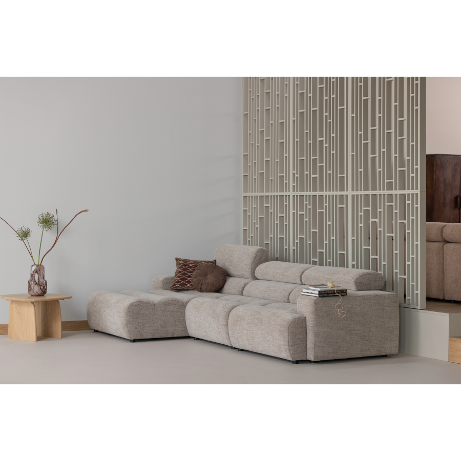 WOOOD Novi Chaiselong Sofa Venstre Naturmelert