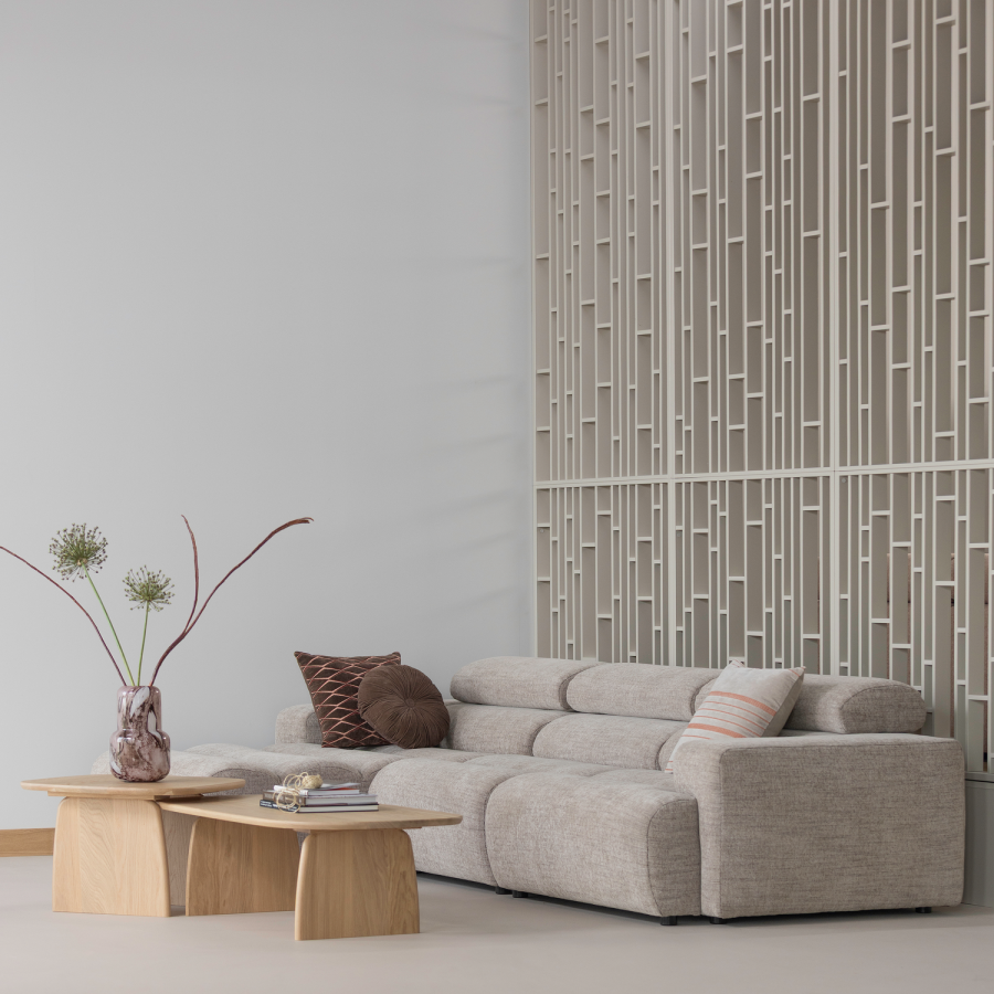 WOOOD Novi Chaiselong Sofa Venstre Naturmelert