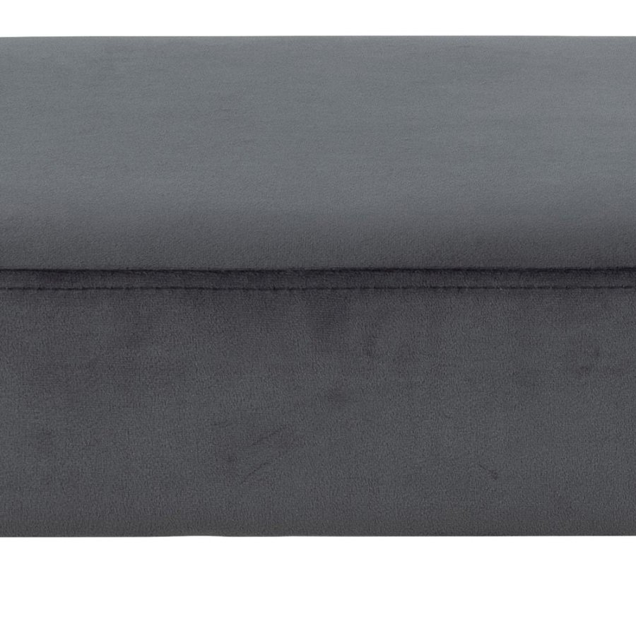 ACT NORDIC Xenia Bank, rechteckig - dunkelgrauer Stoff und schwarzes Metall (95x38)