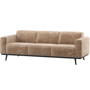 WOOOD Statement 3-seters sofa 230 cm chenille velour taupe