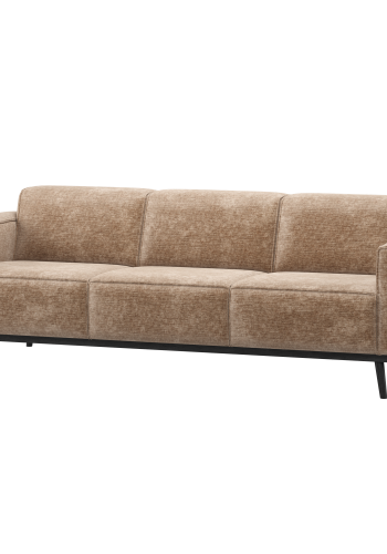 WOOOD Statement 3-seters sofa 230 cm chenille velour taupe