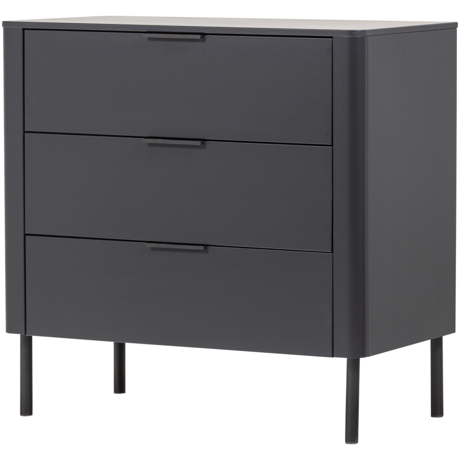 WOOOD Gunnar Skap Med Skuffer Furu Matt Sort [Fsc]