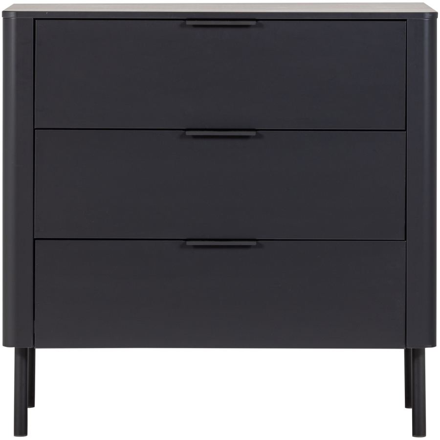 WOOOD Gunnar Skap Med Skuffer Furu Matt Sort [Fsc]