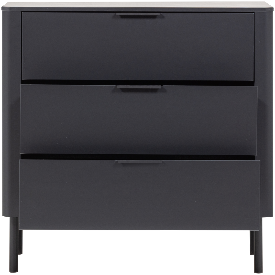 WOOOD Gunnar Skap Med Skuffer Furu Matt Sort [Fsc]