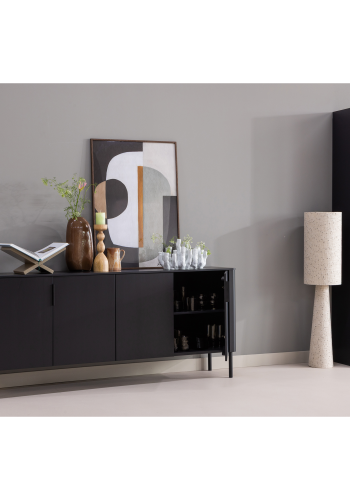 WOOOD Gunnar Litet H�gsk�p Furu Matt Svart [Fsc]